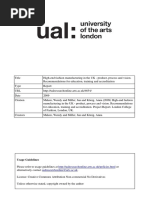High End Fashion Manufacturing in the UK - Product, Process and Vision. Reconnedations for Education,Training and Accreditation