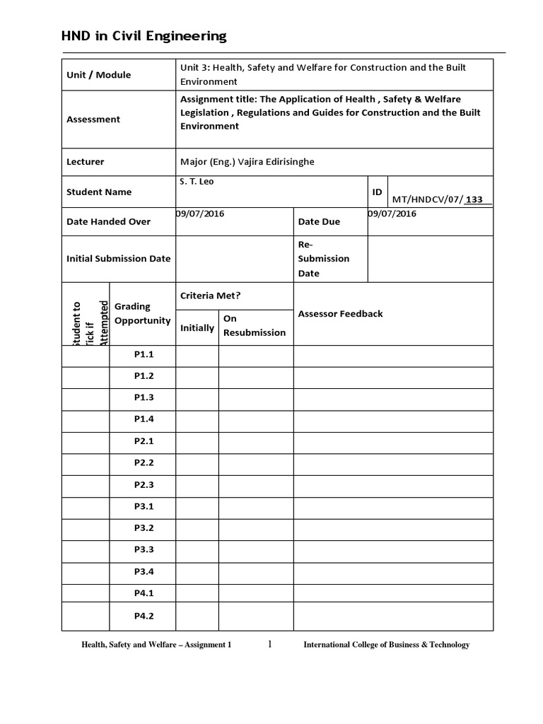 Safety task assignment example image