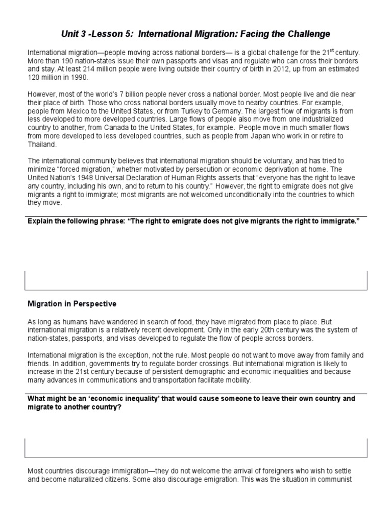 Understanding International Migration | PDF | Immigration | Human Migration