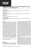 Design and Development of A 20 KW Cleaning and Cooling System For A Wood-Chip Gasifier