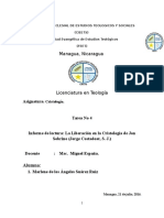 Informe de Lectura No 4, La Liberación en La Cristologia de Jon Sobrino