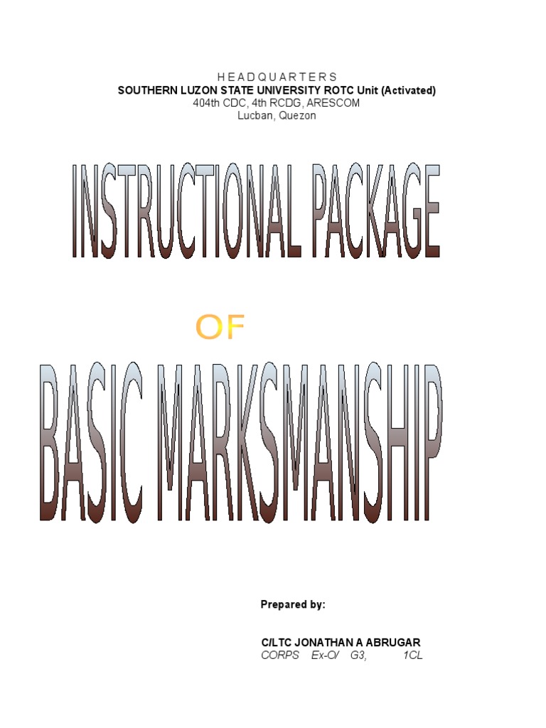 Basic Marksmanship Training Overview | PDF | Cartridge (Firearms ...