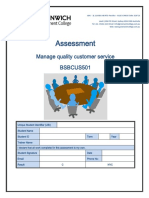 Assessment - Manage Quality Customer Service - BSBCUS501 PDF