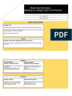 Understanding by Design (Ubd) Unit Planner: Mission Bay High School