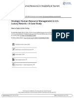 Strategic Human Resource Management in U S Luxury Resorts A Case Study