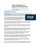Prediksi Persela Lamongan Vs Pusamania Borneo FC 24 Juli 2016