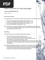 Rules of Thumb For Heat Exchanger Cost Comparisons