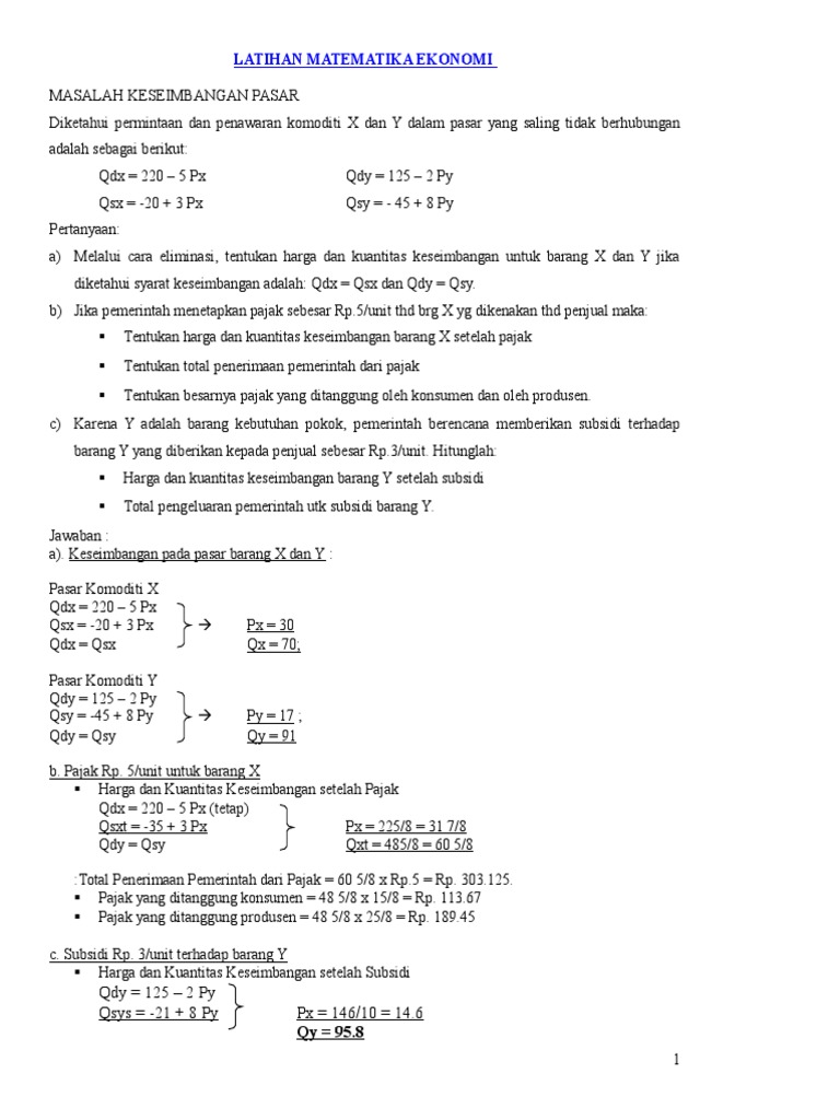 Contoh Soal Latihan Matekbis