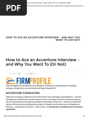 How To Ace An Accenture Interview And Why You Want To Or Not Management Consulted Accenture Strategic Management