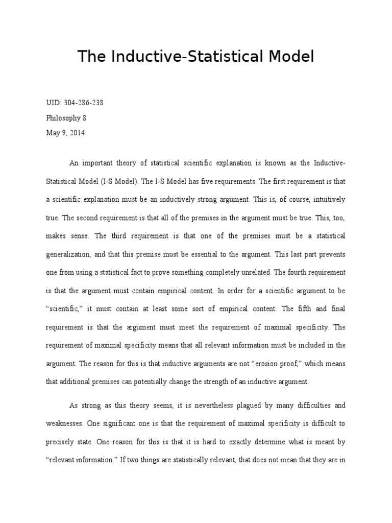 The InductiveStatistical Model PDF Argument Inductive Reasoning