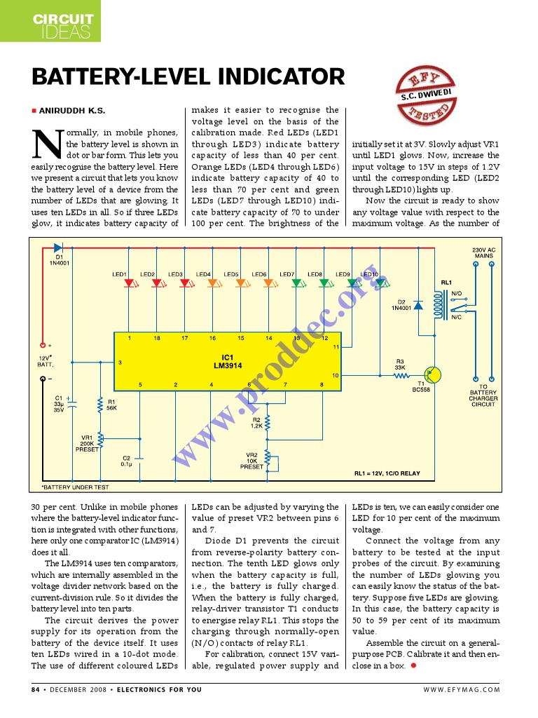 Battery Level Indicator | PDF