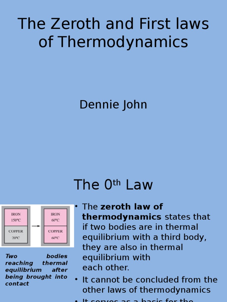 Zeroth and First Laws of Thermodynamics | PDF