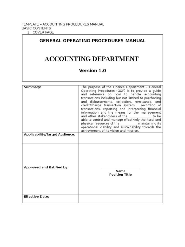 Template For Accounting Manual Accrual Financial Statement
