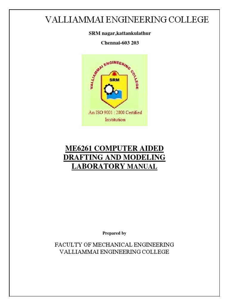 ME6261 CAD and Modeling Lab Manual | PDF | Computer Graphics | Auto Cad