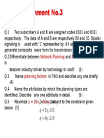 Assignment No.3: Network Planning Network Operation