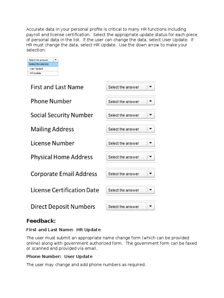 Personal Data Update Guidelines | PDF | Career & Growth