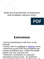 What Are Characteristic of Extremism That Threatens National