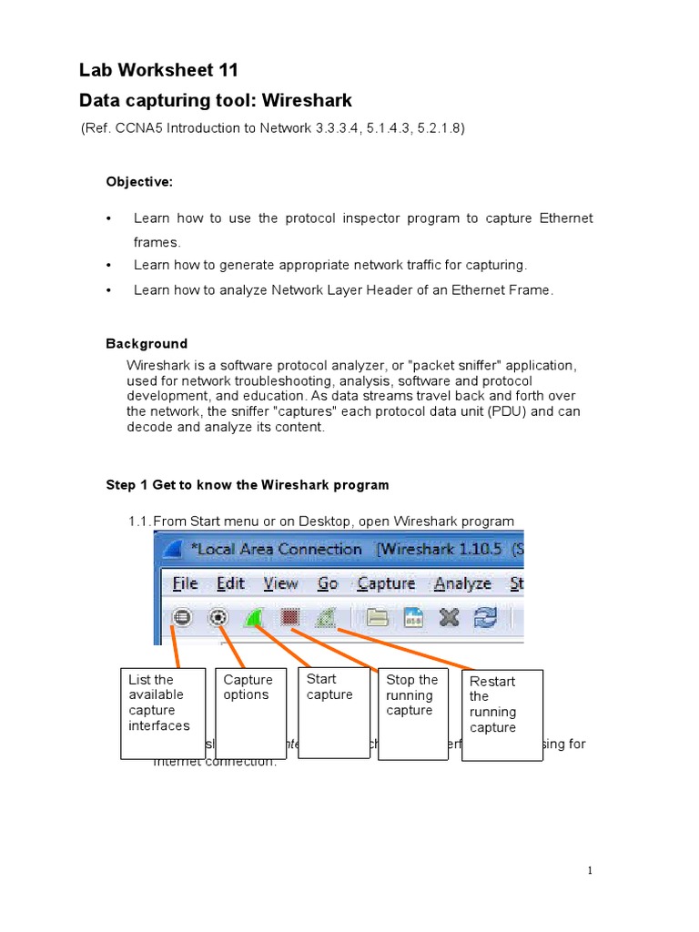Worksheet11 Wireshark Capture Frame PDF Communications Protocols