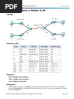 6.4.3.3 Packet Tracer - Connect a Router to a LAN Instructions