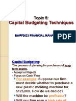 Topic 5 Capital Budgeting Technique