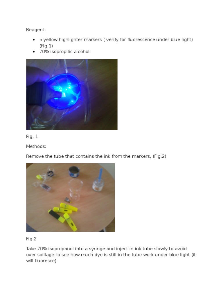 Extracting Fluorescent Dye from Markers | PDF