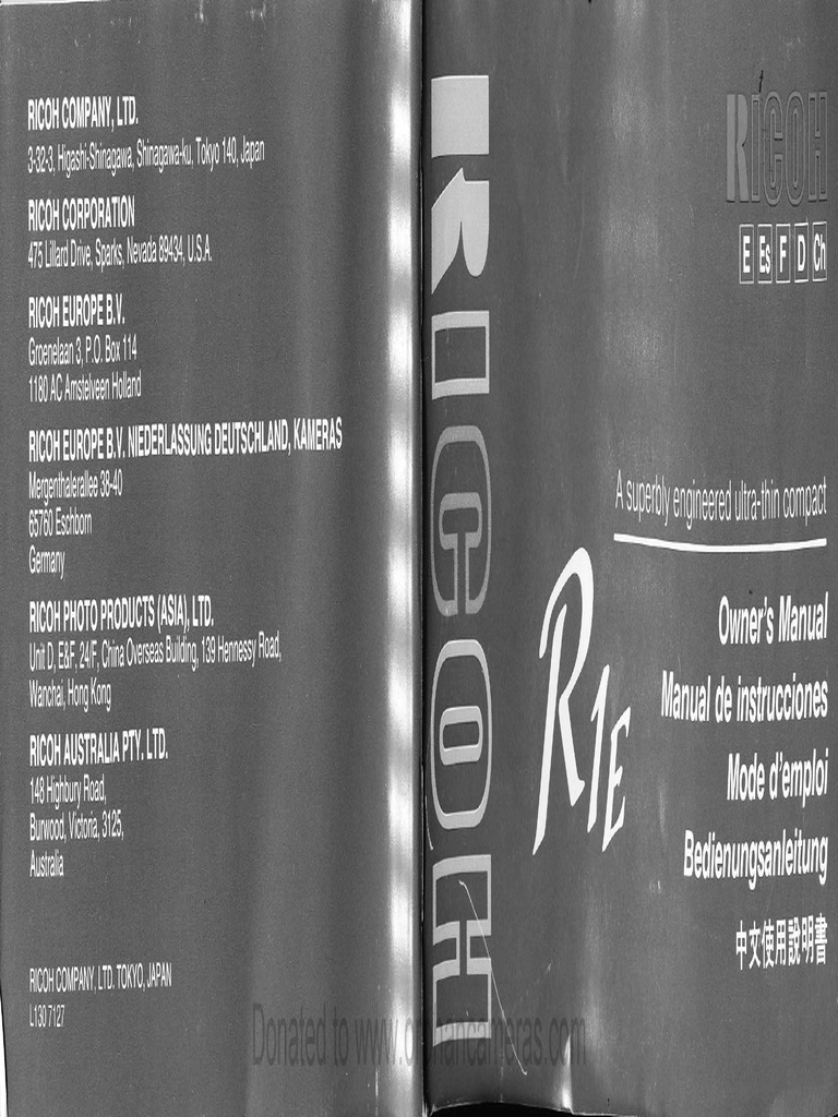 Ricoh R1 Manual PDF