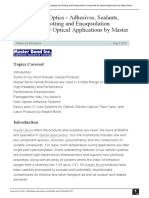 Adhesives For Optics Adhesives Sealants Coatings and Potting and Encapsulation Compounds For Optical Applications by Master Bond