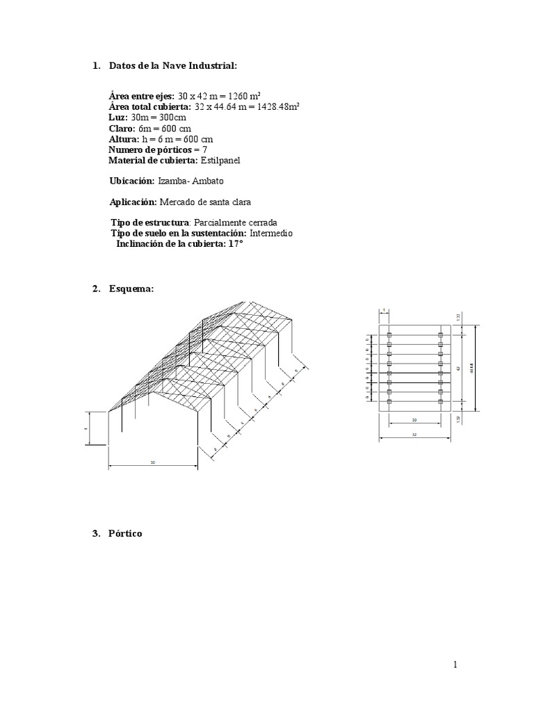 Altura Nave Industrial: 6 Metros | PDF | Techo | Cantidades fisicas