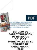 Estudio de Caracterización de Residuos Sólidos Municipales en El Distrito de Yanacancha