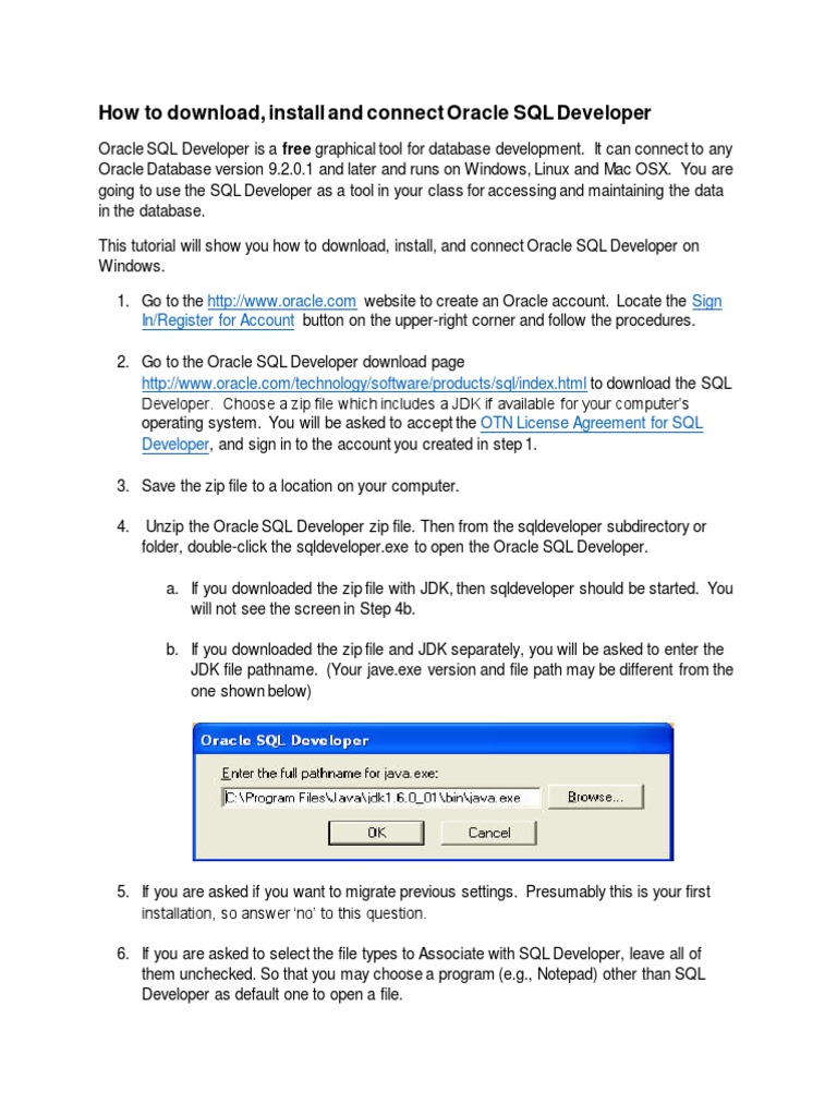 How To Download and Install SQL Developer1 PDF | PDF
