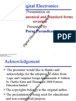 Digital Electronics Lecture - VI Cannonical and Standard Forms Revisted