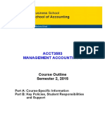 ACCT3583 Management Accounting 2 S2-2015 Course Outline