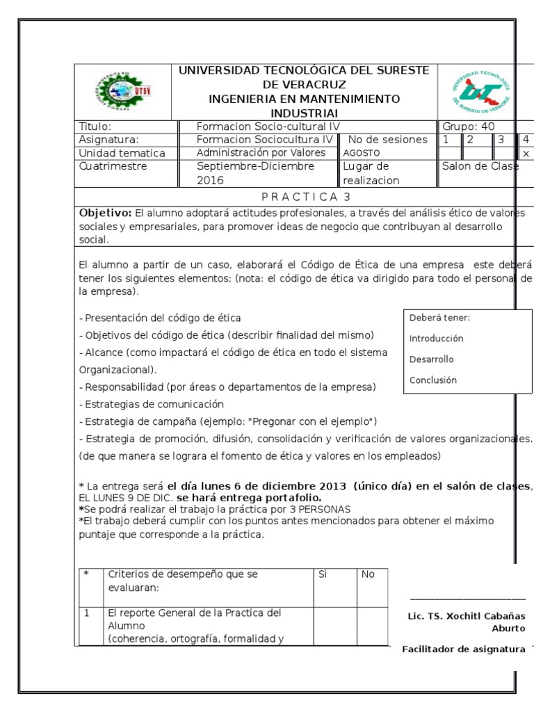 Practica 3 Formacion IV.406 | PDF | Crecimiento personal y profesional ...