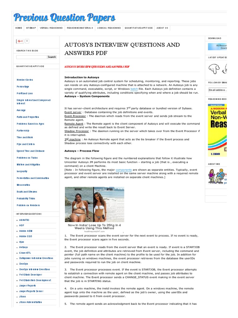 Autosys Interview Questions and Answers PDF Previous Question Papers