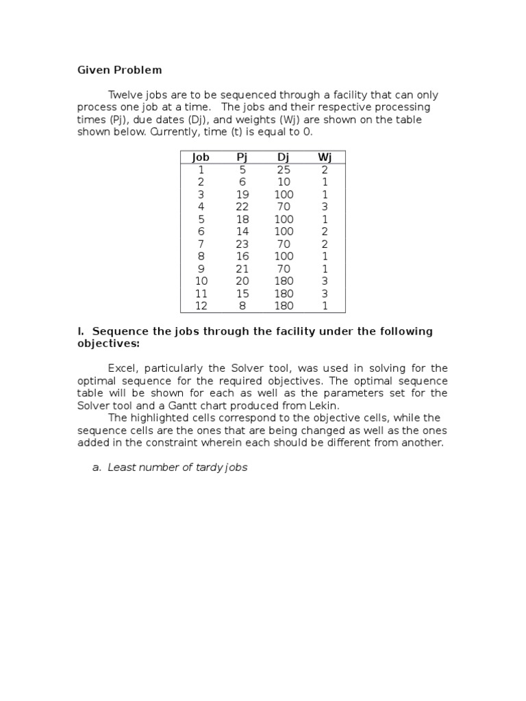 Single Machine Scheduling PDF Scheduling (Production Processes