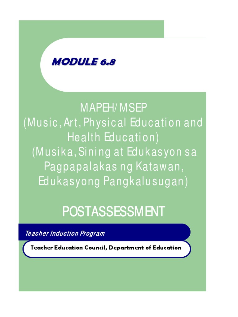 Module 6 8 Mapeh Post Assessment Curriculum Drawing