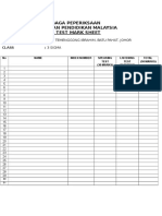 Oral Test Mark Sheet