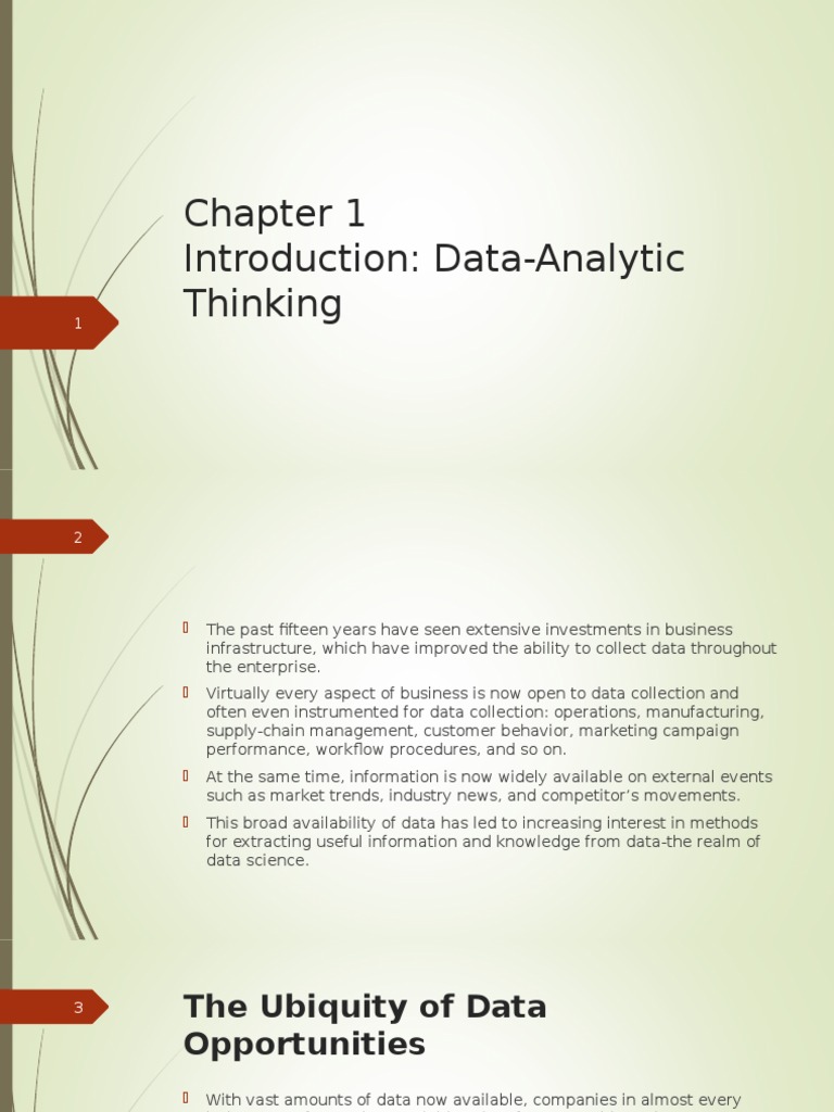 Chapter 1 - Chapter 1 Introduction: Data-Analytic Thinking | PDF | Data ...