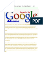 Cara Daftar AdSense Agar Disetujui Dalam 1 Jam