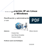Configuracion IP Linux Windows Grupo2