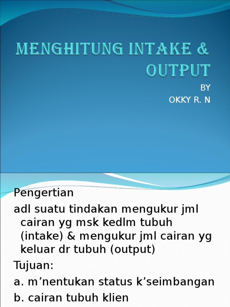 Penghitungan Keseimbangan Cairan Medis | PDF | Kesehatan Holistik
