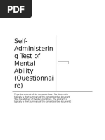 Self-Administering Test of Mental Ability