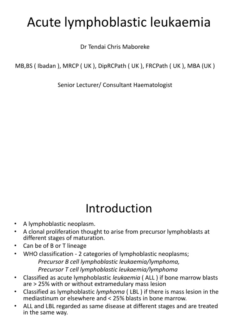 Acute Lymphoblastic Leukaemia | PDF | Leukemia | Lymphoma