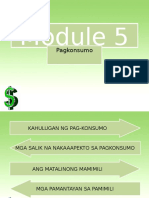 Pagkonsumo - Module 5 Araling Panlipunan Grade 10