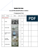 Component List: Neuwall Movable&Partitions Solution