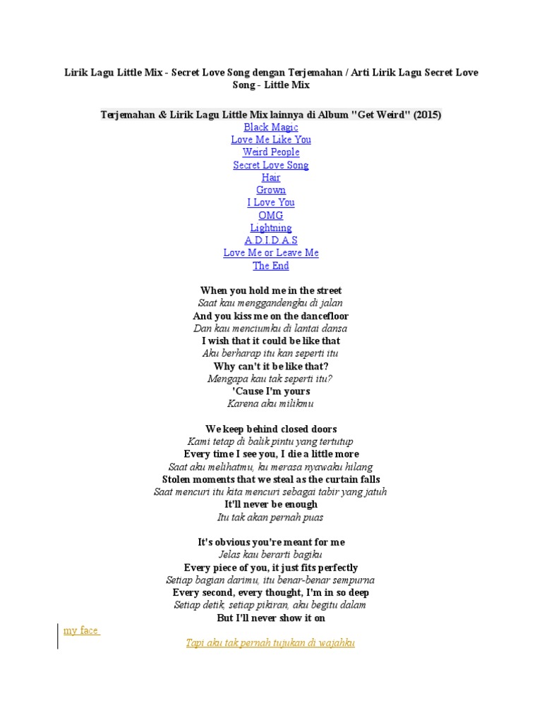 Little Mix Secret Love