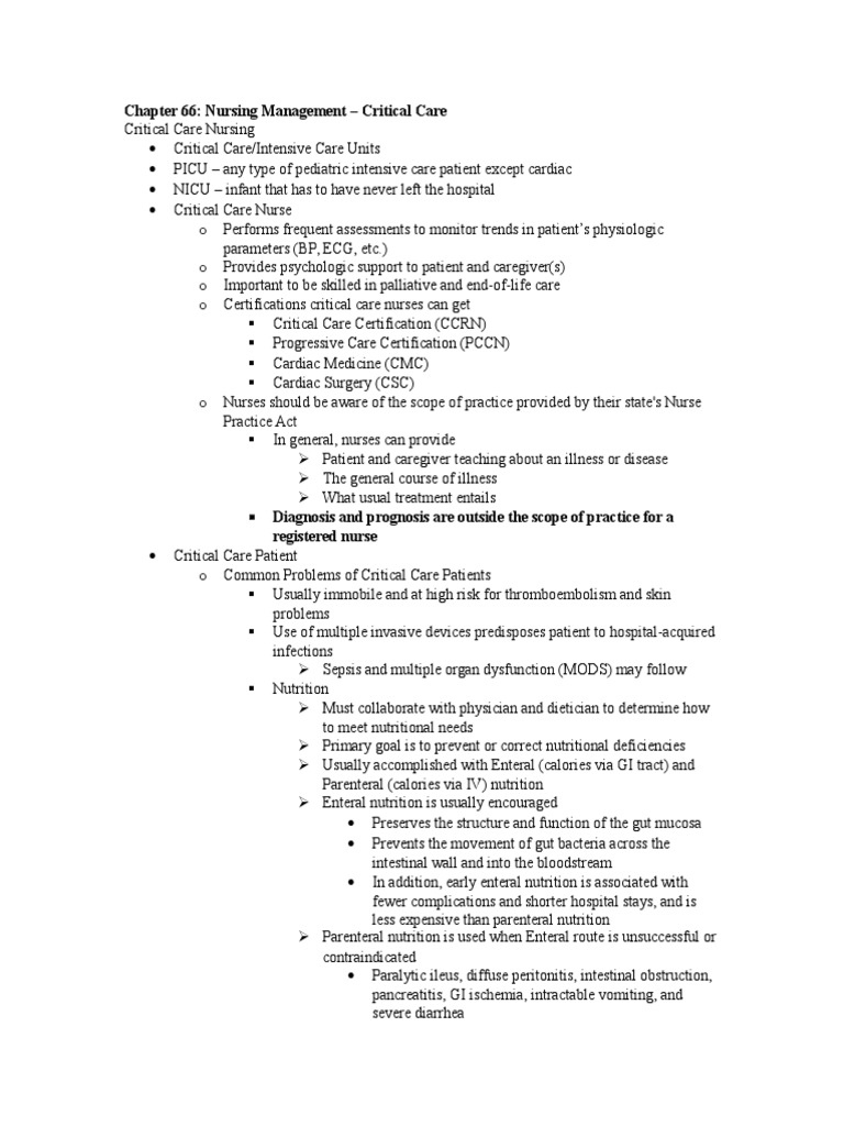 Critical Care Nursing Notes 2 - Med Surg | Shock (Circulatory) | Atrium ...