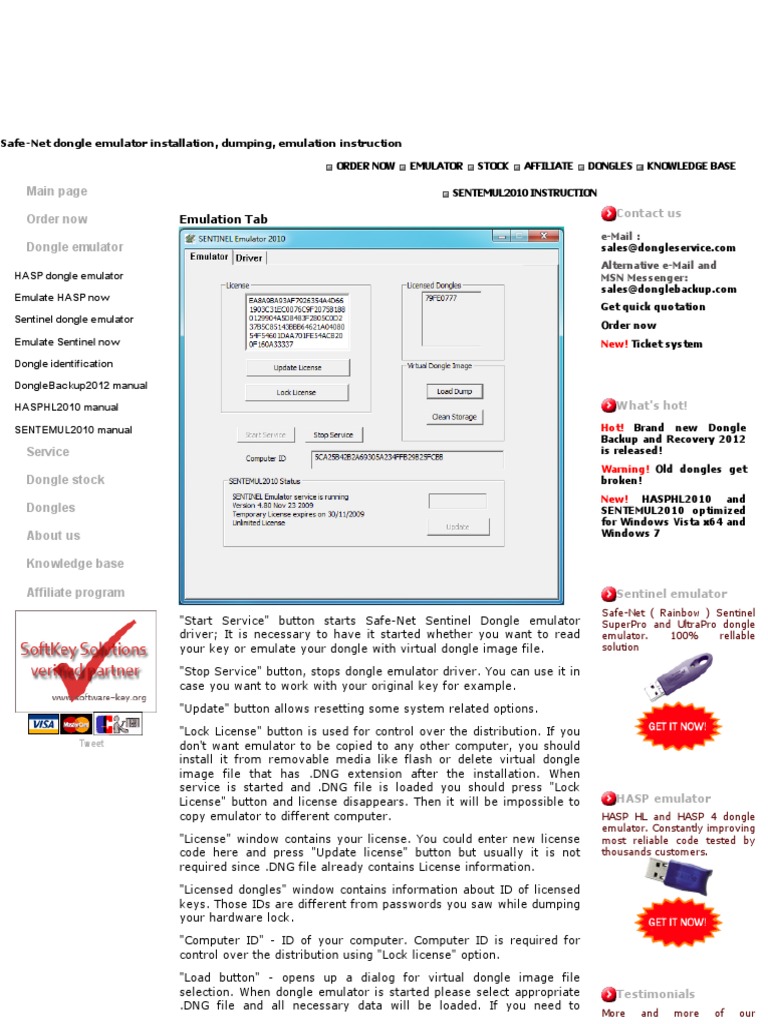 Sentinel Dongle Emulator Installation Guide | PDF | Emulator | Device ...