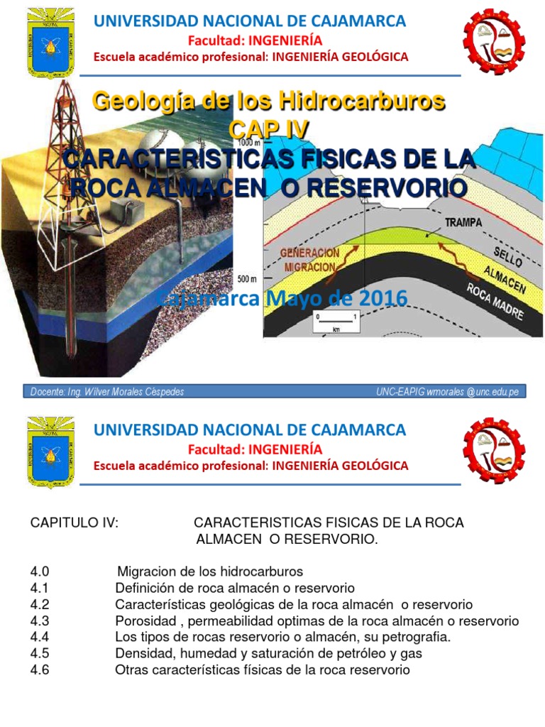 IV Caracteristicas Fisicas de Las Rocas Reservorio o Almacen | Depósito