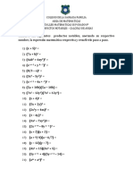 Taller de Matematicas - Productos Notables IIIP PDF